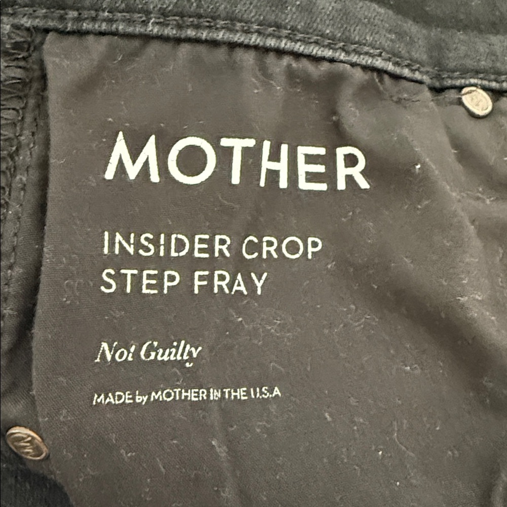 Mother Women’s Black Insider Crop Step Fray Not Guilty Distressed hem 26 - Picture 15 of 15